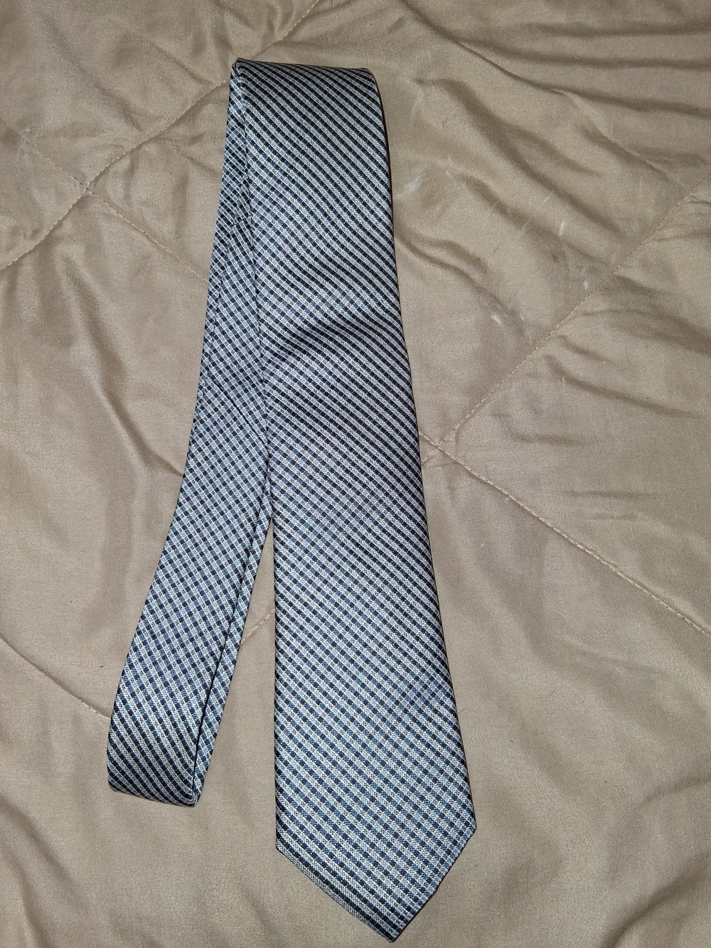 Black Brown 1826 Silver and Black Micro-Check Men's Tie